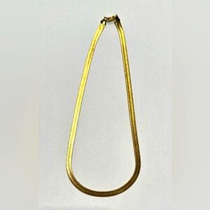 Vintage Gold Tone Herringbone Necklace - NOS